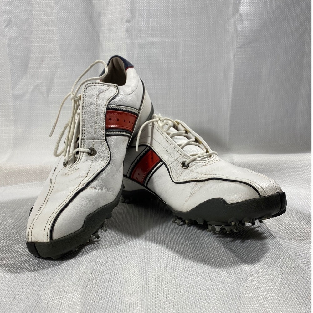 FootJoy LoPro Collection Mens Golf Shoes White Red Navy Leather 97160 Size 7M